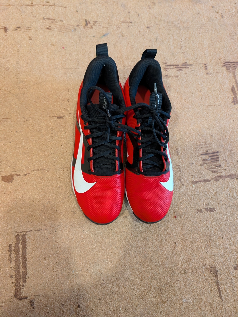 Mens Red and Black Athletic Shoes with White Accents